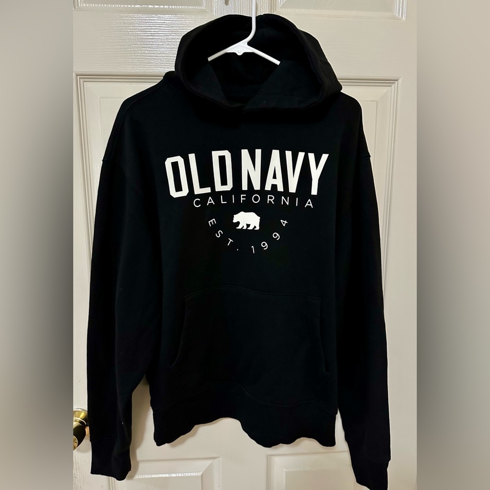 Old Navy Black Graphic Hoodie for Men